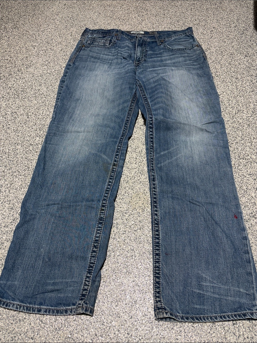 BKE Men's Relaxed Light-Mid Blue Denim Jeans